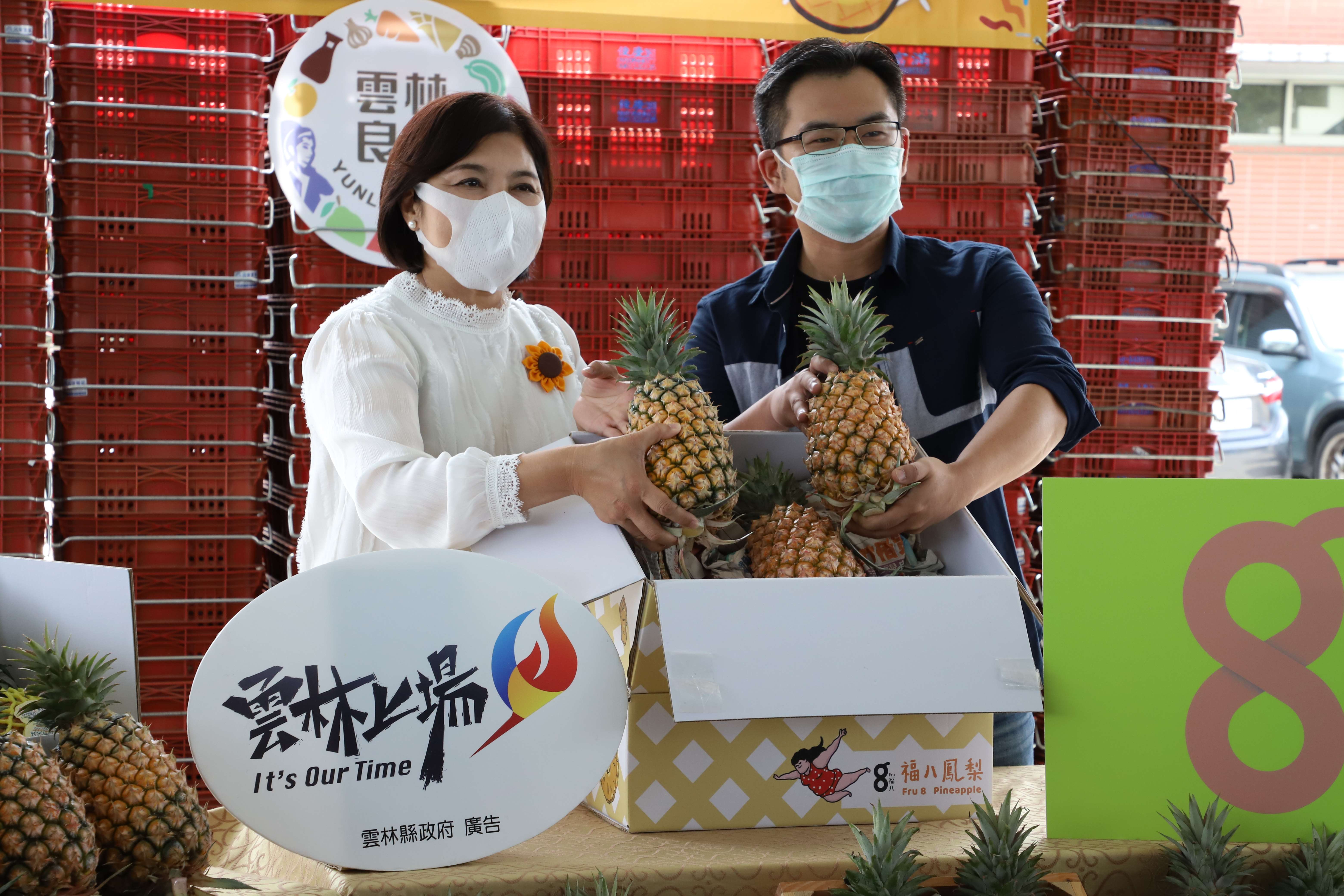 雲林縣府與水果品牌新創團隊攜手行銷雲林鳳梨，讓果農安心栽種。