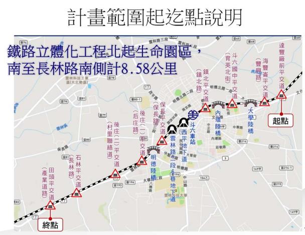 斗六鐵路立體化計畫圖