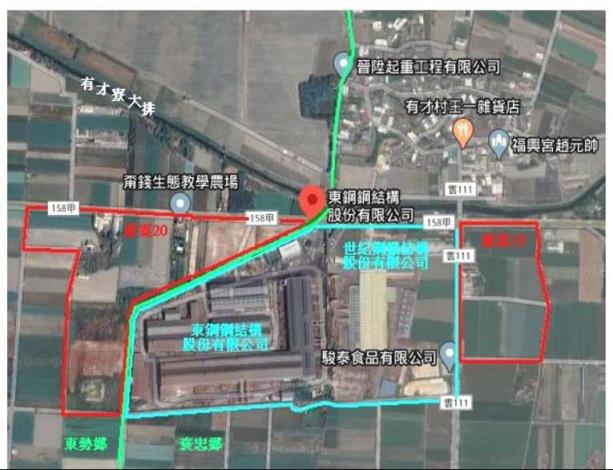 褒忠馬鳴山工業園區規模將提升為35.66公頃  (如圖示 框紅線及框藍線處)