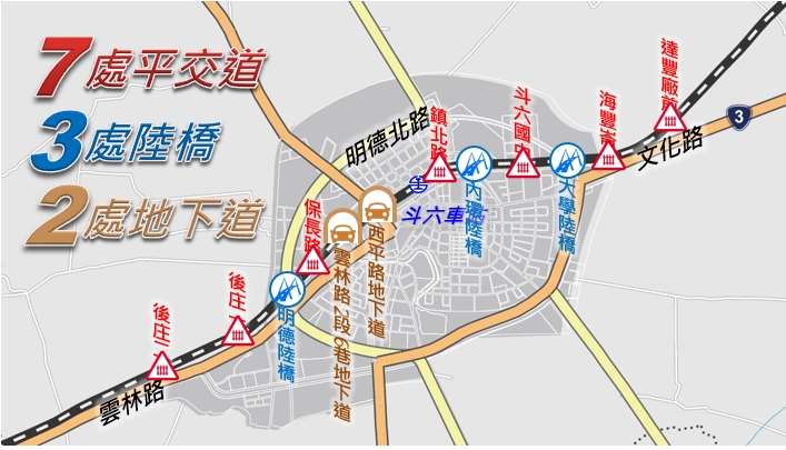 斗六市區鐵路立體化規劃圖
