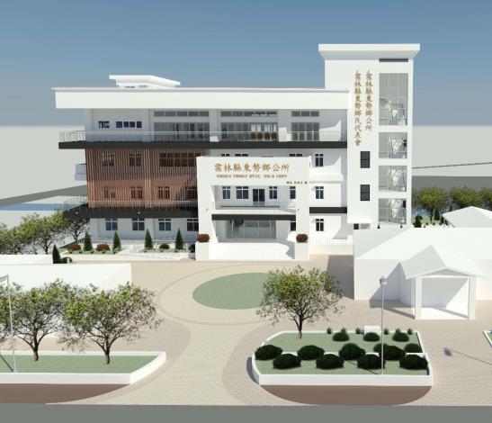 東勢鄉公所新建大樓示意圖，未來可望成為東勢鄉的新地標。