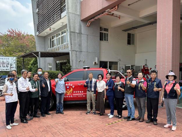 華邦營造有限公司捐贈1部FORD RANGER消防救災車。