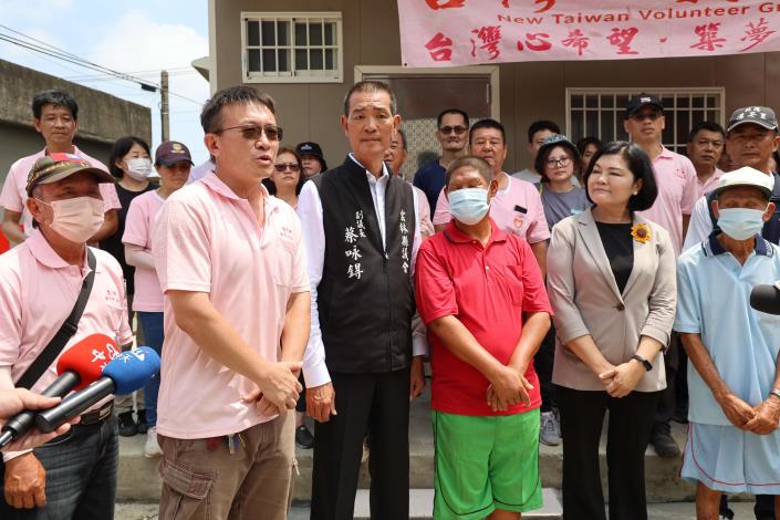 台灣心義工團理事長李志強感謝義工團的兄弟姐妹支持協助這次家屋重建