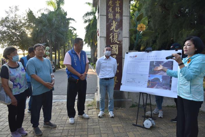 光復國小道路及排水溝改善工程案，由縣府補助公所執行  改善道路長 645 公尺，寬 4.5 公尺；排水溝長 187 公尺，擋土牆長 58 公尺