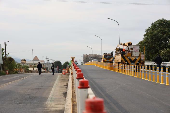 縣道154乙線水碓南橋拓勘工程，第一階段完工開放通行，進入第二階段施工