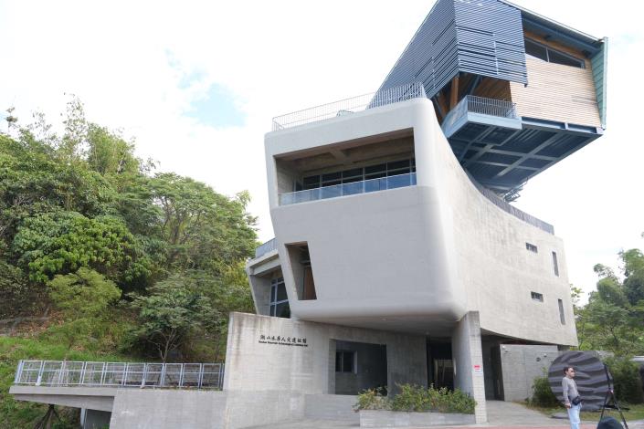 湖山水庫人文遺址館外觀特色十足,是雲林縣重要文化新地標。