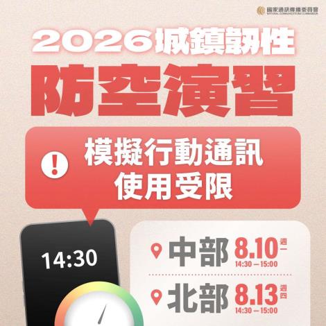 2026防空演習模擬行動通訊受阻