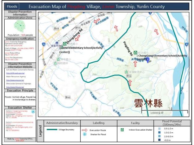 Floods Evacuation Map Of Pinging Village.JPG