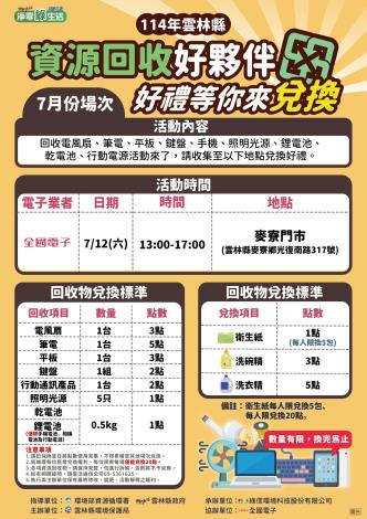 7月電子回收兌換