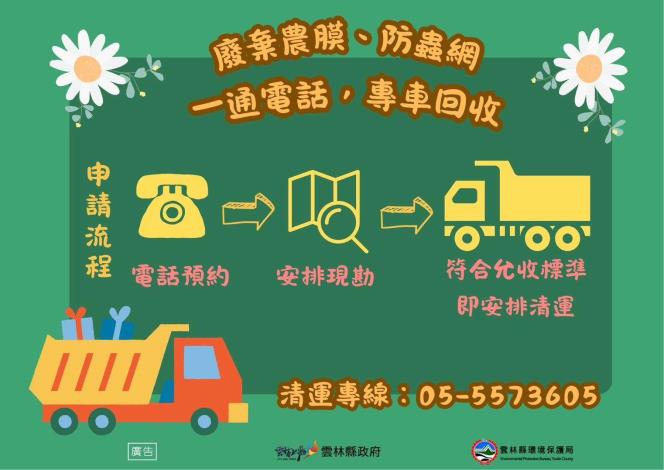 廢棄農膜、防蟲網 免費回收服務