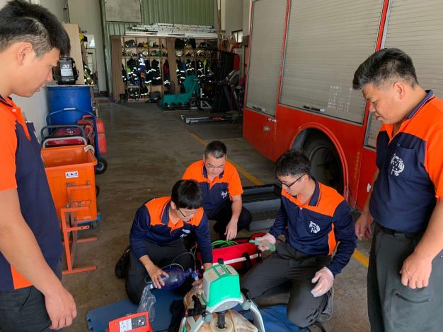 雲林縣消防局第二大隊褒忠分隊辦理全情境救護技術訓練-訓練過程