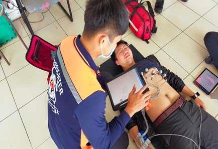 雲林縣消防局第一大隊斗南分隊辦理心肌梗塞救護情境訓練-訓練過程