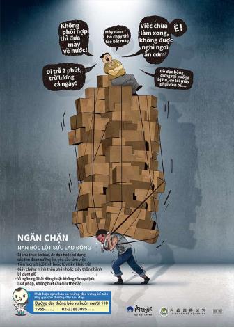 防制人口販運宣導海報-禁止勞力剝削-越南文695x971px