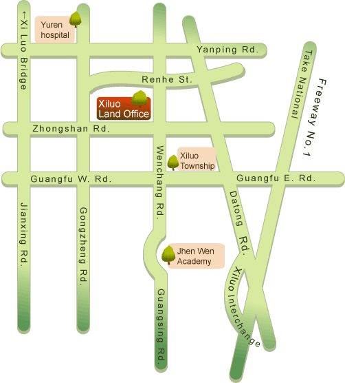 Map of Xiluo Land Office,Yunlin County
