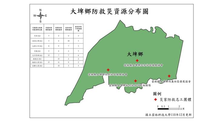 大埤鄉防救災資源分布圖