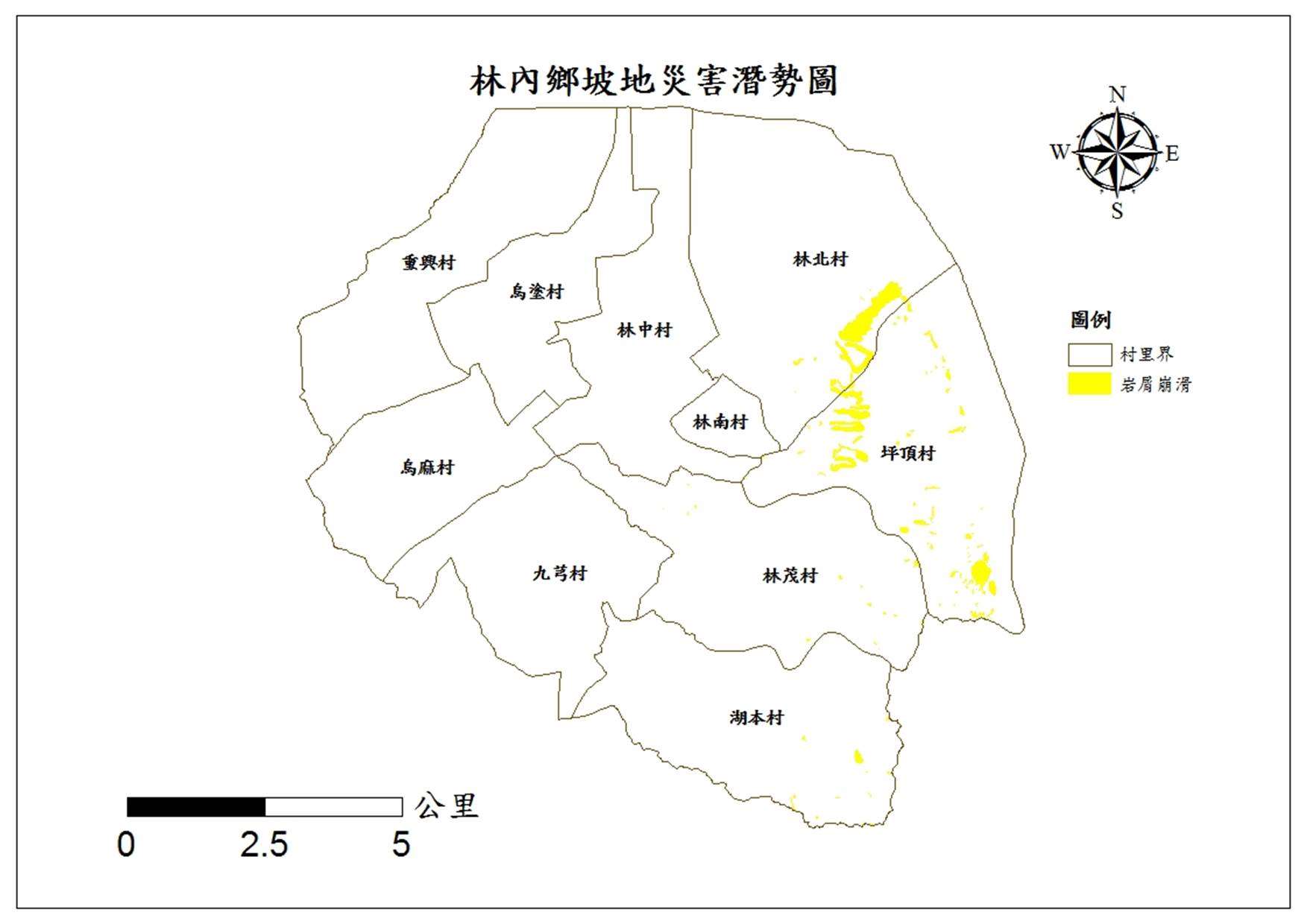 雲林縣林內鄉坡地災害潛勢圖