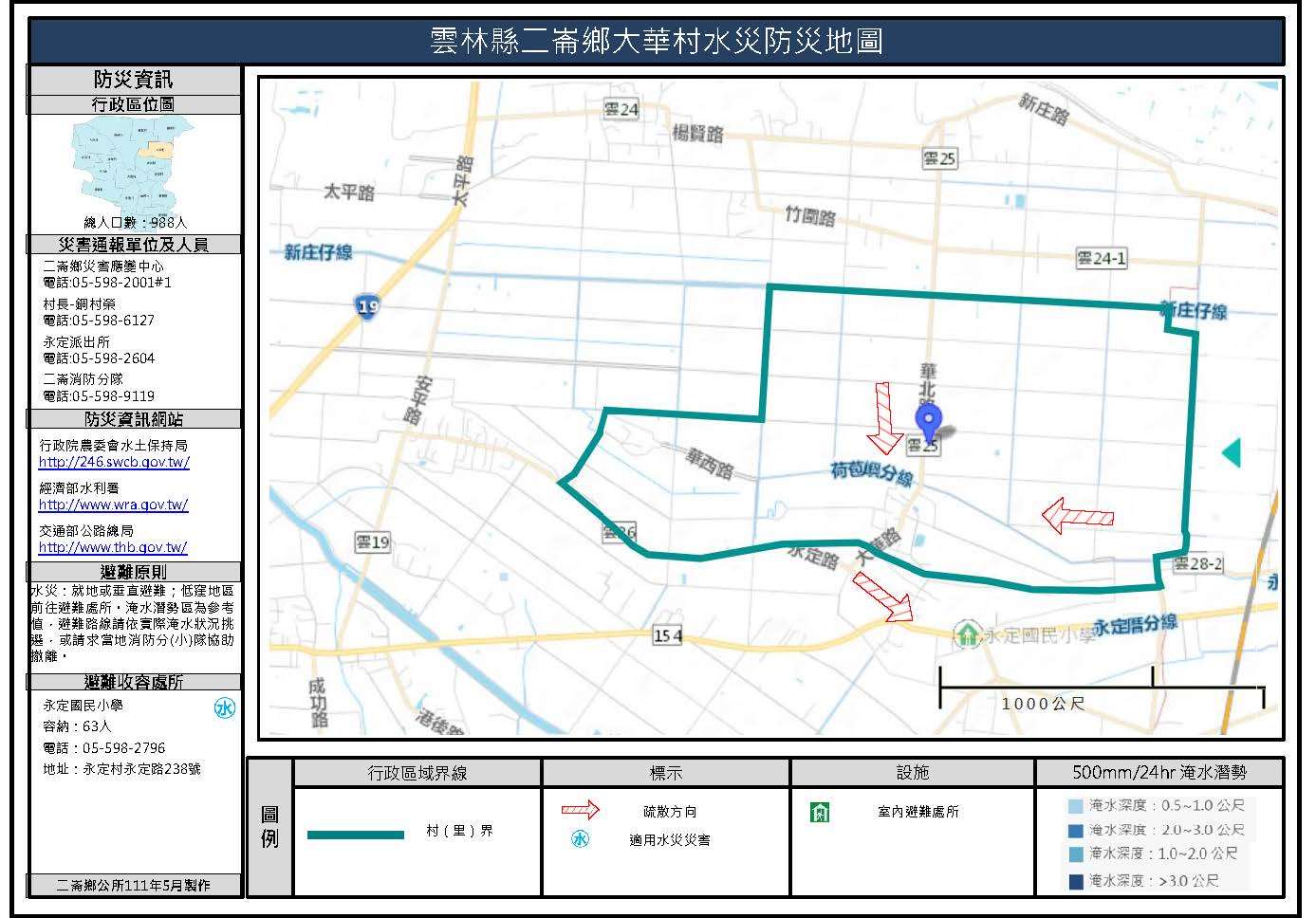 大華村水災簡易防災地圖