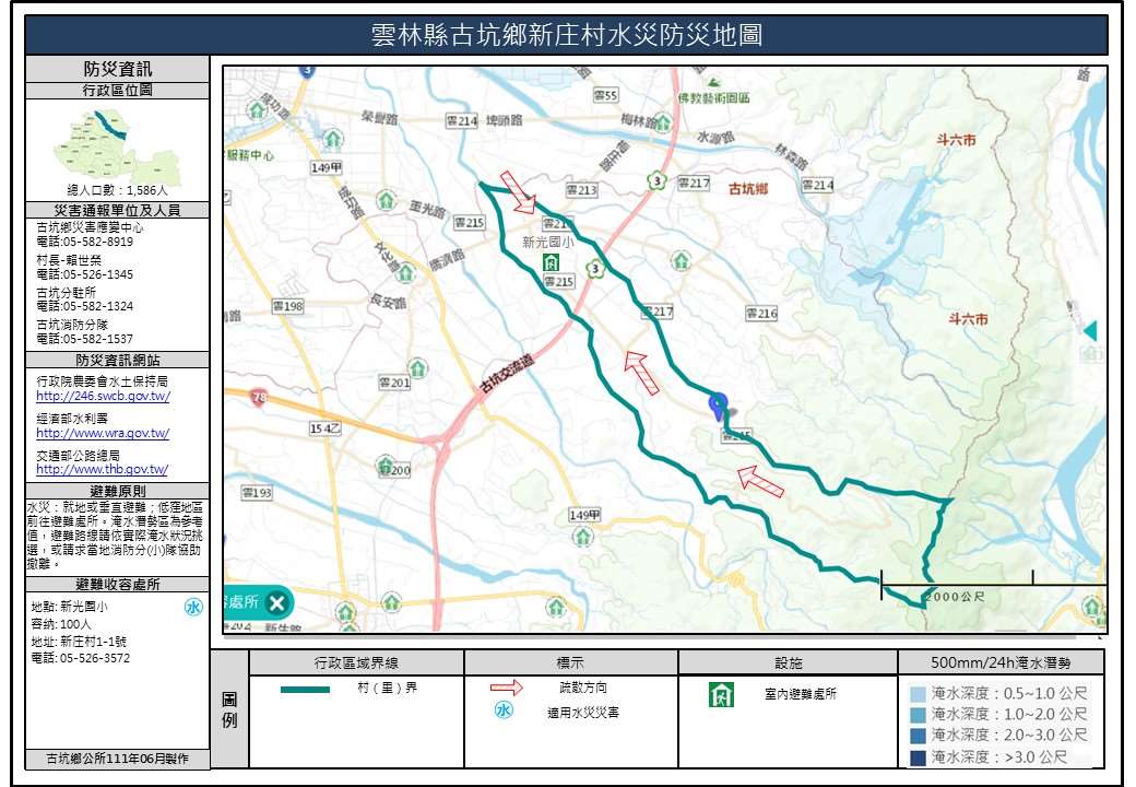 新庄村水災簡易防災地圖
