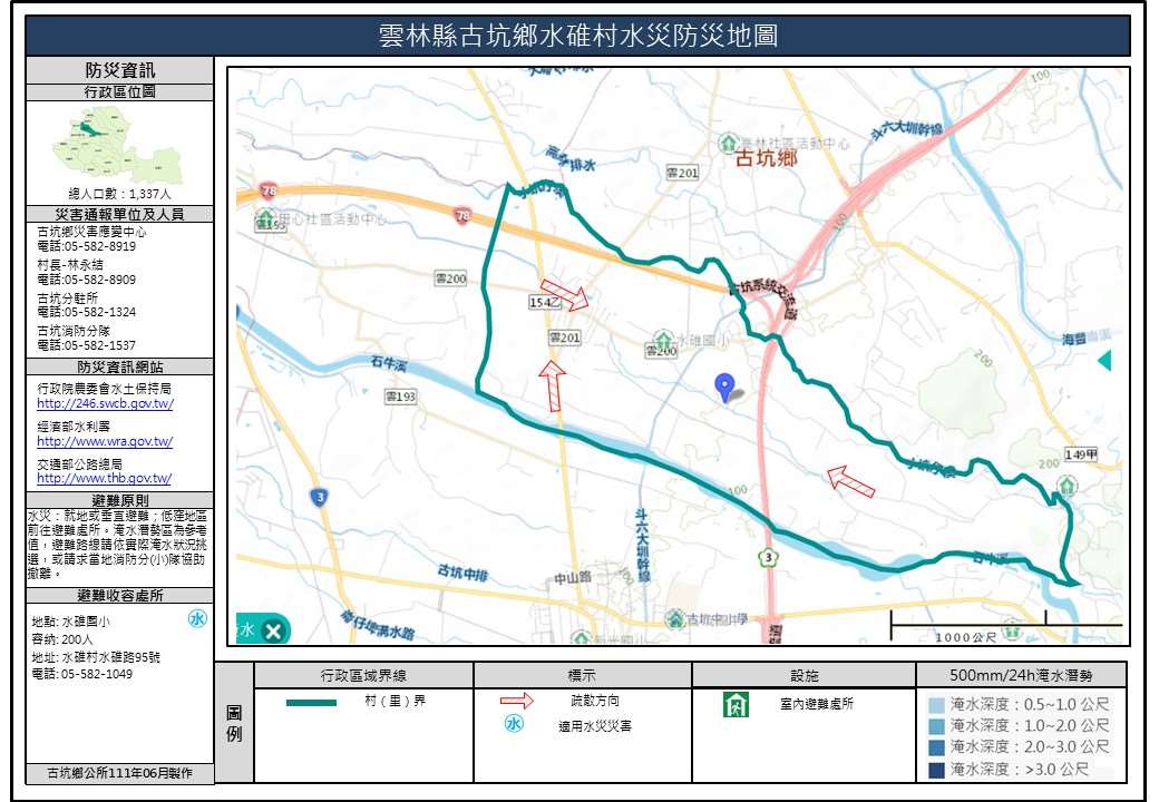 水碓村水災簡易防災地圖