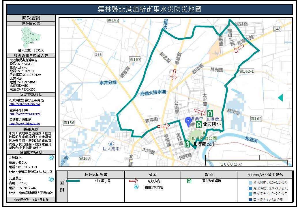 新街里水災簡易防災地圖