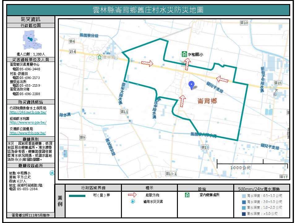 舊庄村水災防災地圖