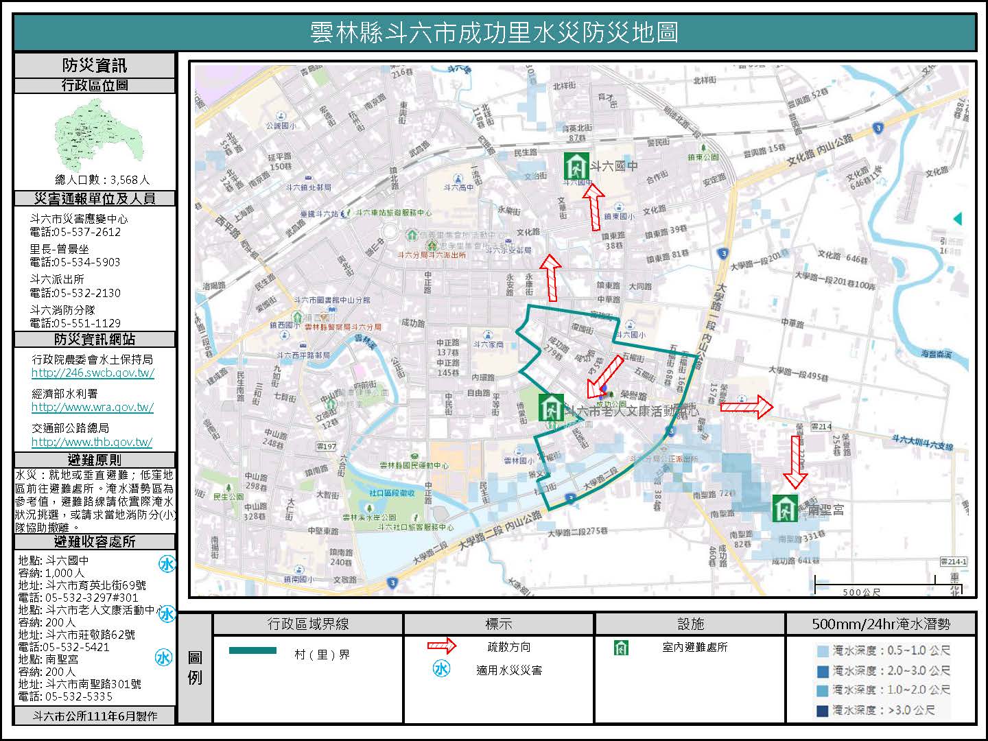 成功里水災簡易防災地圖