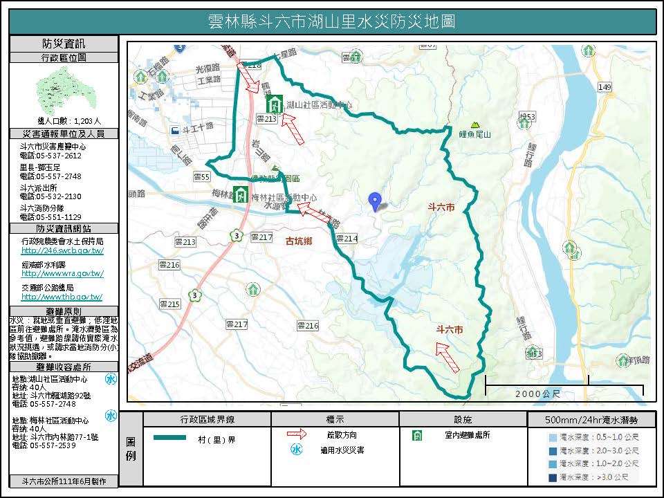 湖山里水災簡易防災地圖